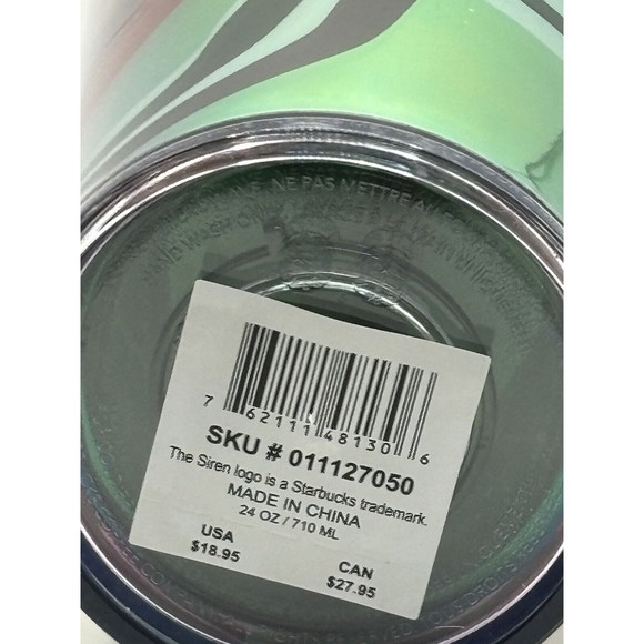 Starbucks Christmas 2021 24oz Holiday Mult. Colored Swirl Tumbler Cold Cup - Picture 3 of 4